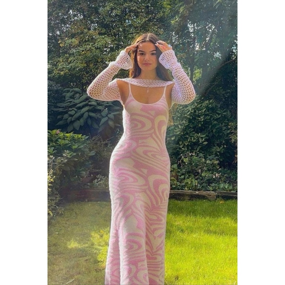 House of Sunny Groove Is In The Heart Hockney Midi Dress, Lavender Pink, XS, NWT - Picture 5 of 11